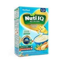 Bột ăn dặm vị gà, bó xôi, cà rốt NutiFood Nuti IQ - hộp 200g (dành cho trẻ từ 6-24 tháng tuổi)