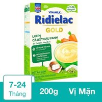 Bột ăn dặm Vinamilk Ridielac Gold lươn, cà rốt và đậu xanh hộp 200g (7 - 24 tháng)