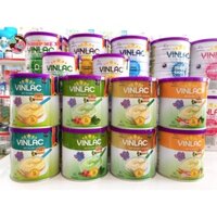 Bột ăn dặm Vinlac cho bé đủ vị - Gạo sữa, Yến mạch sữa, Heo cải bó xôi, Gà rau củ (Date 10/2023)