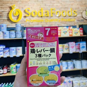 Bột ăn dặm Wakodo vị thịt cá, gà, rau củ cho bé 7 tháng tuổi trở lên