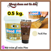 Bột bả gỗ wood filler vá gỗ màu PINE, màu gỗ thông trắng vàng Bosny Thái Lan, trám vết nứt gỗ, bàn ghế, cửa, tủ, đồ nội thất - tuýp 250gram