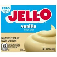 BỘT BÁNH PUDDING MIX VỊ VANILLA - KHÔNG ĐƯỜNG - KHÔNG BÉO JELL-O Vanilla Sugar Free Fat Free Instant Pudding Mix, 28g