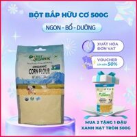 Bột bắp hữu cơ Just Organik Organic Corn Flour nhập khẩu Ấn Độ làm bánh 500gr