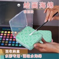 Bọt Biển Hấp Thụ Nghệ Thuật Có Hộp Bảo Quản Màu Nước Gouache Tranh Bọt Biển Dưỡng Ẩm Đặc Biệt Thấm Hút Mạnh Làm Sạch Vải Thấm Hút