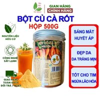 Bột cà rốt nguyên chất (hộp 500g), bột củ cà rốt sấy lạnh, bột ăn dặm, làm bánh, bột màu thực phẩm