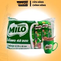 Bột cacao Milo Nestle Thái lan 48 gói, Bột pha sữa Milo thơm ngon cao cấp, giàu giá trị dinh dưỡng