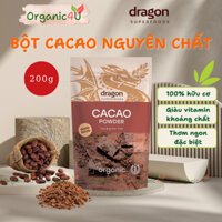 Bột Cacao Nguyên Chất Hữu Cơ DRAGON SUPERFOODS Organic Cacao Powder 200g Thức Uống Socola