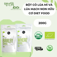 BỘT CỎ LÚA MÌ VÀ LÚA MẠCH NON  hữu cơ 200g Diet Food