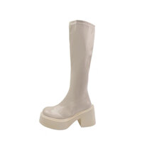 bốt da bóng boot cao cổ nữ đế cao tôn dáng trẻ trung năng động