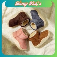 Bốt da lộn cho bé, giày lót lông, đế dày giữ ấm thời trang mùa đông cho bé trai, bé gái Boot, hàng cao cấp
