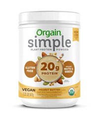 Bột đạm thực vật hữu cơ Simple Orgain Organic Plant Protein 567g  - Peanut butter
