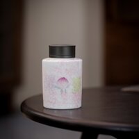 Bột đào Trà Thân Thẳng [Huayun] Gốm Gia Đình Kín Có Thể Glaze Miếng Dán Sơn Trà Kho Trà Trà Bảo Quản Chống Ẩm [A045]