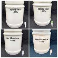 Bột đắp móng 1 ký (1.000g)có 4 màu cơ bản như :màu Hồng ,màu tự nhiên ,màu trong,màu trắng.