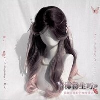 [Bột Dừa Sheng Qiao] Tóc Giả Nữ Mặt Trước Ren Chọn Bột Được Chia Thành Sóng Lớn Tóc Xoăn Dài Trọn Bộ