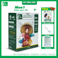 BỘT GẠO LỨT CÔ TẤM XƯA ( GÓI 800G) HỖ TRỢ GIẢM CÂN LỢI SỮA TẶNG KÈM TRÀ GẠO LỨT 5 TÚI LỌC + MUỖNG ĐONG BỘT+THỰC ĐƠN
