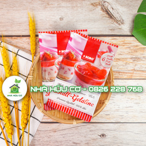 Bột Gelatine hữu cơ dạng lá Sobo( 6 lá)