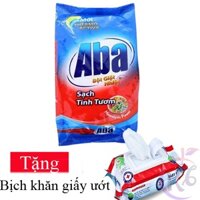 Bột giặt Aba sạch tinh tươm bịch 3kg/6kg Tặng 1 bịch khăn giấy ướt 80 tờ - xà bông giặt tay giặt máy cửa trên cửa trước