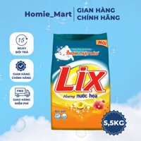 Bột giặt Lix 5,5Kg Hương nước hoa đậm đặc, đánh bay các vết bẩn cứng đầu - N117 - HomieMart
