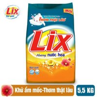 Bột Giặt Lix Đậm Đặc Hương Nước Hoa 5.5Kg PD001 - Khử Ẩm Mốc Thơm Thật Lâu LazadaMall