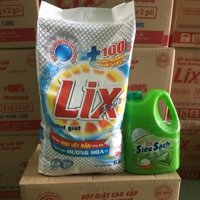 Bot giat lix Extra 6kg có tặng kèm nước rửa chén sieu sach trà chai1.5lit