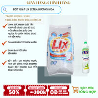 Bột giặt Lix Extra hương hoa 5.5kg tặng kèm nước rửa chén Lix