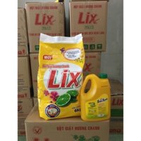 Bot giat lix hương chanh 6kg có tặng kèm nước rửa chén hương chanh 1.5kg