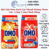 Bột Giặt Omo Sạch Cực Nhanh Hương Thơm Lâu  5,5kg 5,1kg Chính Hãng