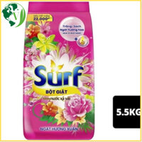 Bột giặt Surf hương Nước xả vải 5,5kg 🌟FREESHIP🌟 Bột giặt Surf nước xả vải ngát hương xuân 5.5kg
