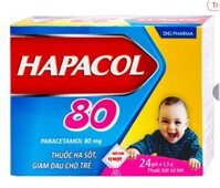 Bột Hapacol 80 DHG giảm đau, hạ sốt (24 gói)