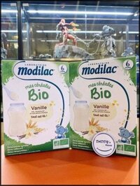 Bột lắc Modilac Céreales Bio vanilla 6m+ (250g)