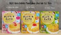 Bột làm bánh pancake Wakodo Nhật Bản cho bé ăn dặm-vị tự nhiên bí đỏ khoai lang rau bina