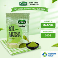 Bột Matcha Nguyên Chất Hữu Cơ COZY 200G Dùng Trong Pha Chế, Làm Bánh Và Làm Đẹp Da, Thơm Vị Trà Xanh Thiên Nhiên