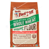 Bột Mì Nguyên Cám Hữu Cơ, Không Biến Đổi Gen Bob's Red Mill 100% Stone Ground Organic Whole Wheat Flour, Gói 2.27 Kg (80 Oz.) 5 Lb.