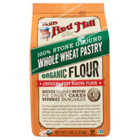 Bột Mì Nguyên Cám Lúa Mì Mềm Hữu Cơ Bob's Red Mill 100% Stone Ground Organic Whole Wheat Pastry Flour, Gói 2.27 Kg (80 Oz.) 5 Lb.