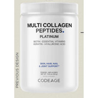 Bột Multi Collagen Peptides Platinum Codeage +Biotin 10000mcg+ Keratin, Bột+ Vitamin C,B6, D3, HA, Niacin 326g USA