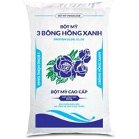 Bột Mỳ 3 Bông Hồng Xanh (Bao nguyên 25kg)- BAO BÌ MỚI