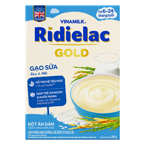 Bột ngũ cốc gạo sữa Ridielac Alpha - 200g
