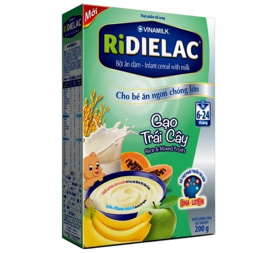 Bột ngũ cốc gạo trái cây Ridielac Alpha - 200g