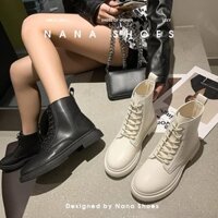 Bốt Nữ Cao Cổ Buộc Dây Đế Cao 3 Phân Boot Nữ Ulzzang Hàn Quốc Giá Rẻ Mã M14 - Nana Shoes