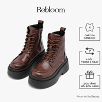 Bốt nữ Rebloom - Boot martin đế cao 7cm cổ cao 15cm, 2 bảng màu đen - nâu dễ phối, siêu xinh dành cho nữ