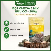 Bột Omega 3 mix hữu cơ 200g (hạt lanh, hạt gai dầu, protein hạt chia) - Dragon Superfoods