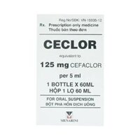 Bột pha hỗn dịch uống Ceclor 125mg Menarini điều trị nhiễm khuẩn (60ml)