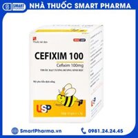 Bột pha hỗn dịch uống Cefixim 100 USP điều trị nhiễm khuẩn (10 gói x 1.5g)