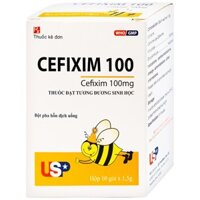 Bột pha hỗn dịch uống Cefixim 100 USP điều trị nhiễm khuẩn (10 gói x 1.5g)