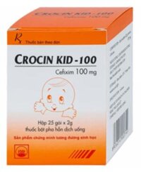 Bột pha hỗn dịch uống Crocin Kid (Cefixim) 100mg Pymepharco/90 – Điều trị viêm phổi, viêm xoang, viêm họng (25 gói x 2g)
