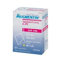 Bột pha hỗn dịch uống Augmentin GSK 250mg/31.25mg (Amoxicillin và Clavulanic acid) – Điều trị nhiễm khuẩn (hộp 12 gói)