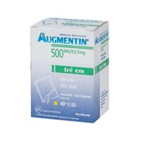 Bột pha hỗn dịch uống Augmentin 500mg/62.5mg (Amoxicillin và Clavulanic acid) – Điều trị nhiễm khuẩn hộp 12 gói