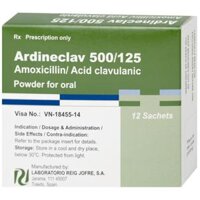 Bột pha hỗn dịch uống Ardineclav 500/125 (Amoxicillin 500mg và Axit Clauvulanic 125mg) Laboratorio – Điều trị ngắn ngày nhiễm khuẩn (hộp 12 gói)