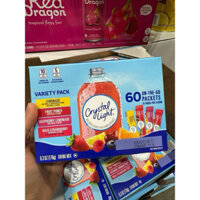 Bột pha nước trái cây không đường CRYSTAL LIGHT hộp 60 gói đủ vị date 2026