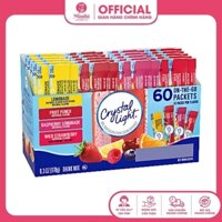 BỘT PHA NƯỚC TRÁI CÂY KHÔNG ĐƯỜNG CRYSTAL LIGHT 60 GÓI 4 VỊ